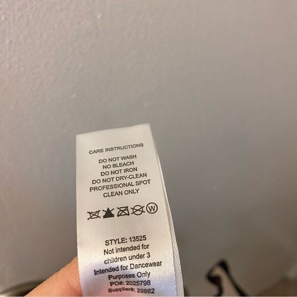 WEISSMAN Dance Costume black long sleeve Mesh Biketard Illumination 13525 LC - Picture 8 of 10